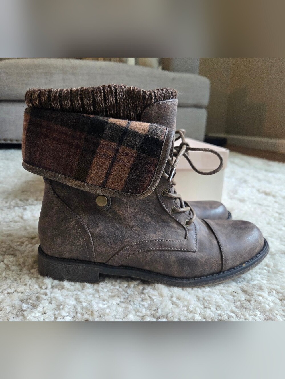 JustFab Women's Elenora Ankle Booties Brown
